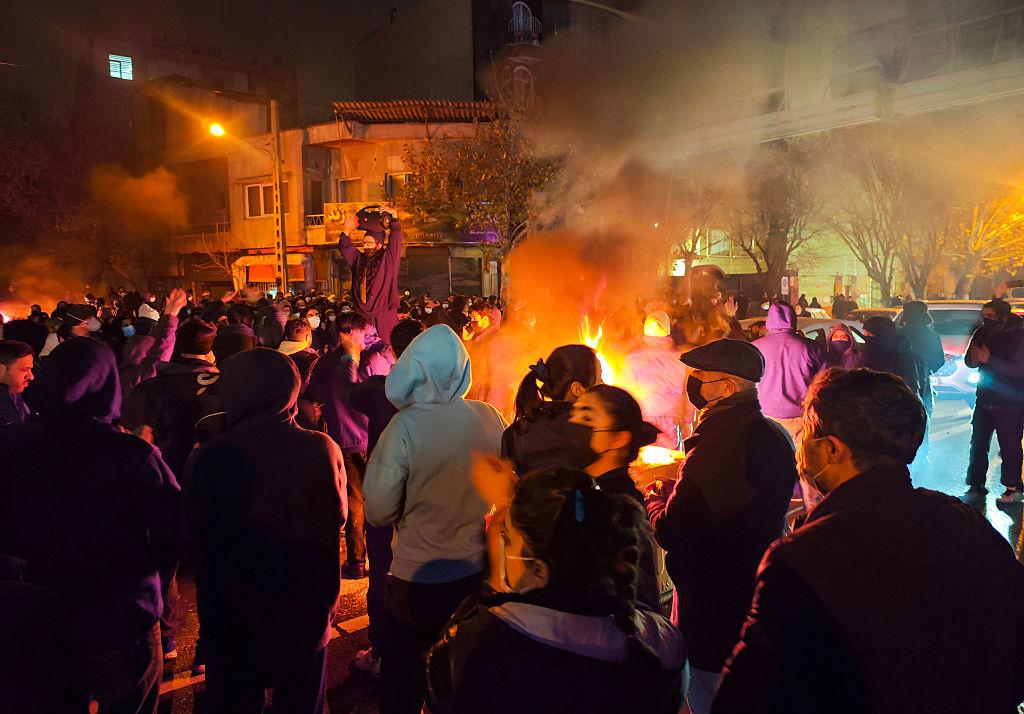 Tehran protests today crowds gathering in central Tehran after Israeli strikes 2026