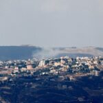 Smoke rising near Lebanon border during Middle East crisis escalation after Israeli strike