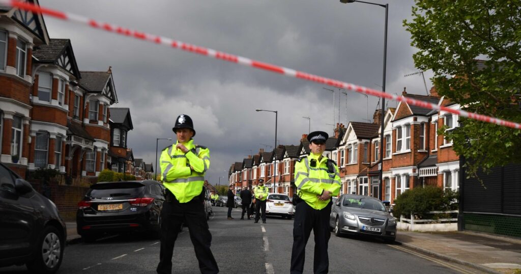 London Metropolitan Police officers during UK counter terrorism investigation operation