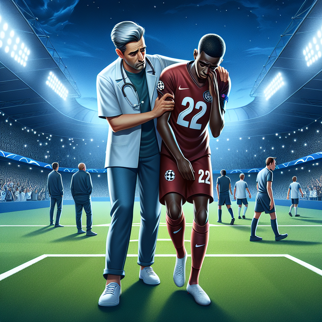 Heartbroken Alphonso Davies assisted off the field following injury in Champions League game.