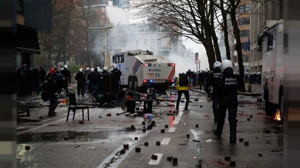 Violent protests in Brussels against government imposed Covid restrictions