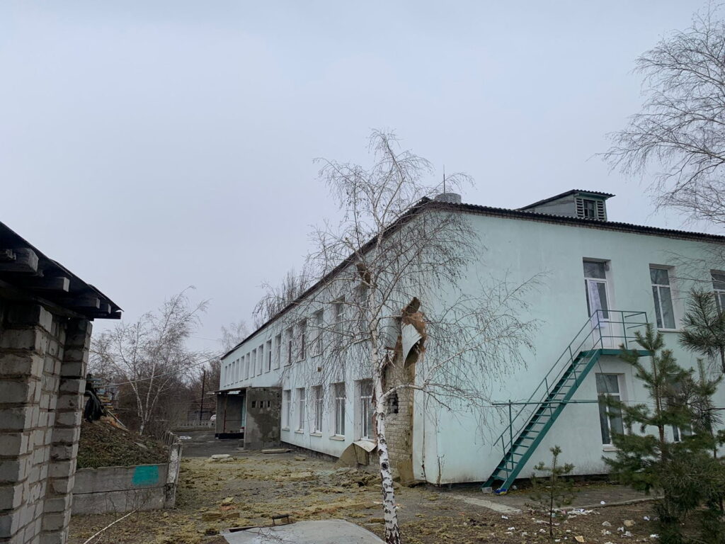 A kindergarten in eastern Ukraine destroyed by shelling