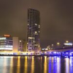 a night view of Belfast city, UK