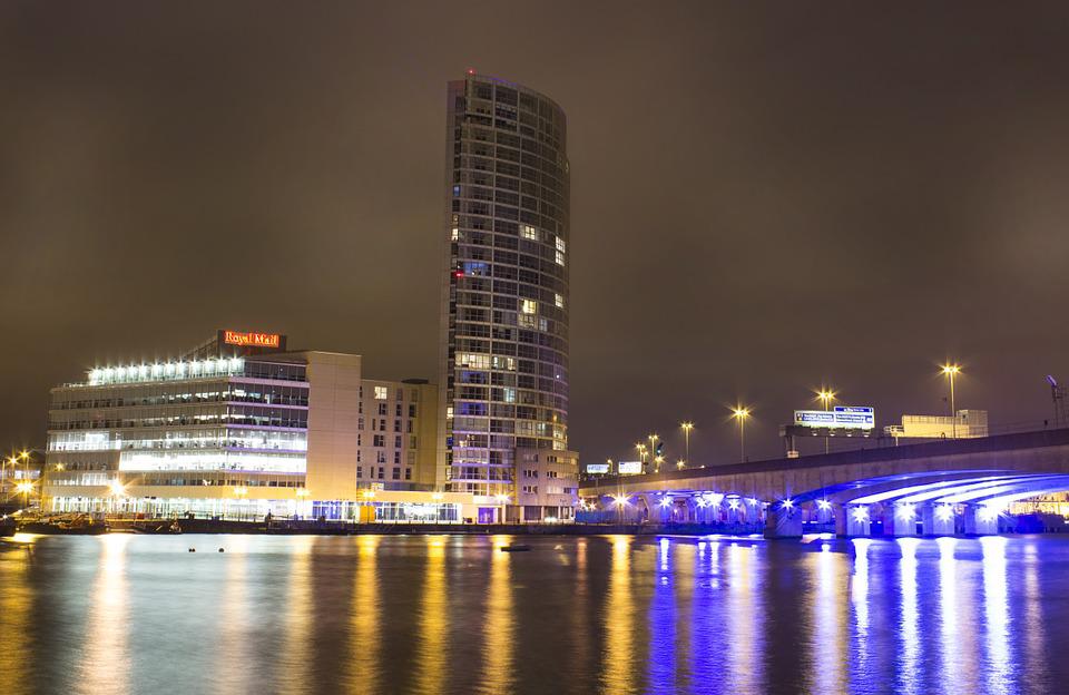 a night view of Belfast city, UK