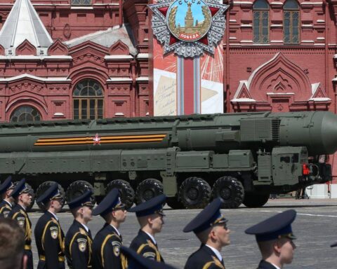 Russian nuclear missles and soldiers