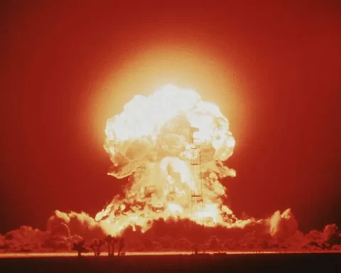 A photo of a nuclear bomb explosion