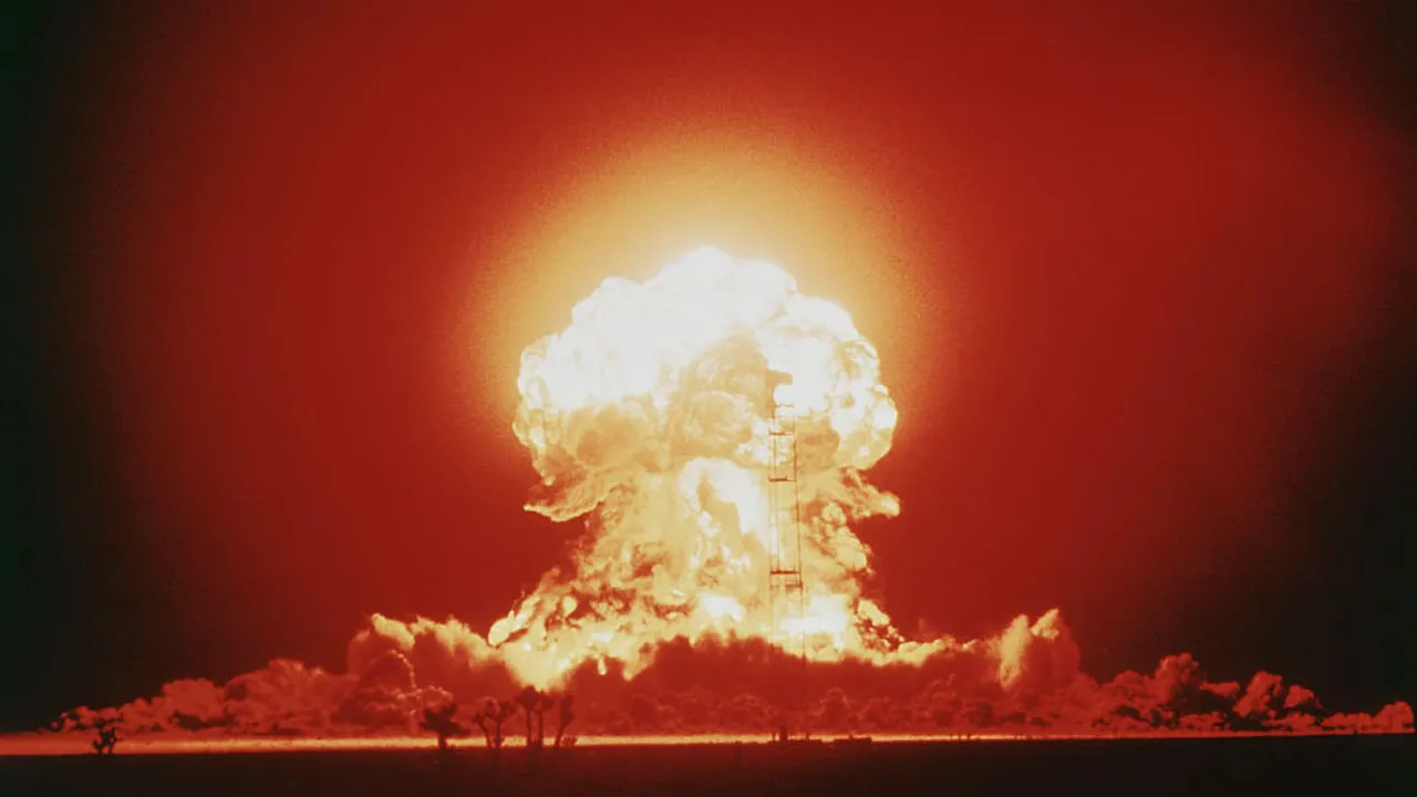 A photo of a nuclear bomb explosion