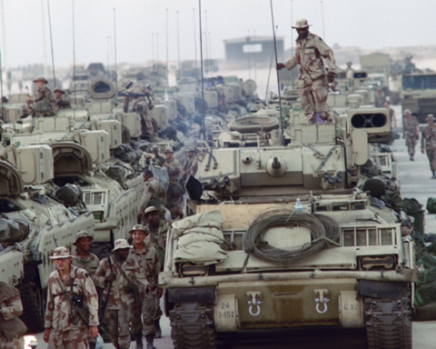Tanks and soldiers