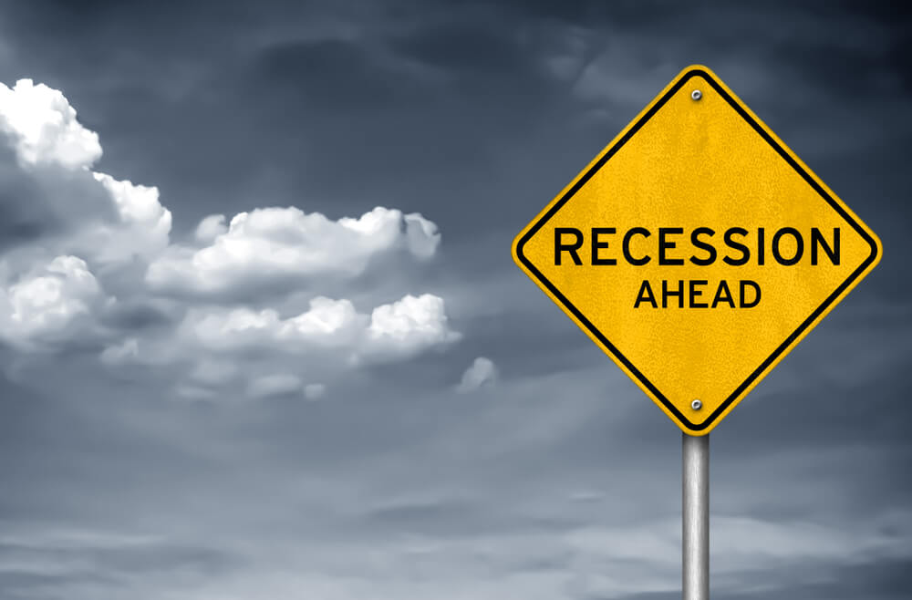 Recession written on Alert Board