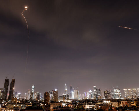 energy price surge conflict missile intercepted over Tel Aviv 2026