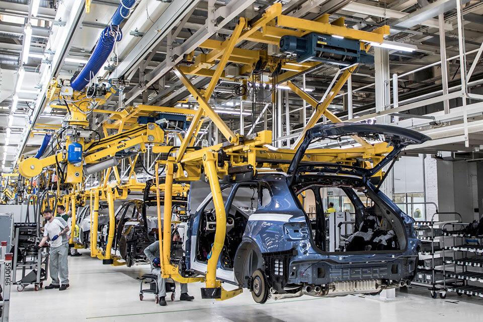 UK automotive industry electric vehicle assembly line in Britain