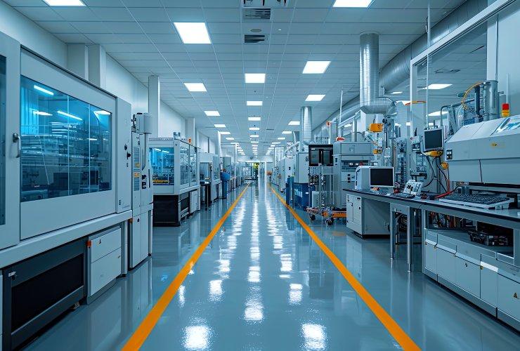 Engineers working on AI processors supporting global chip production growth