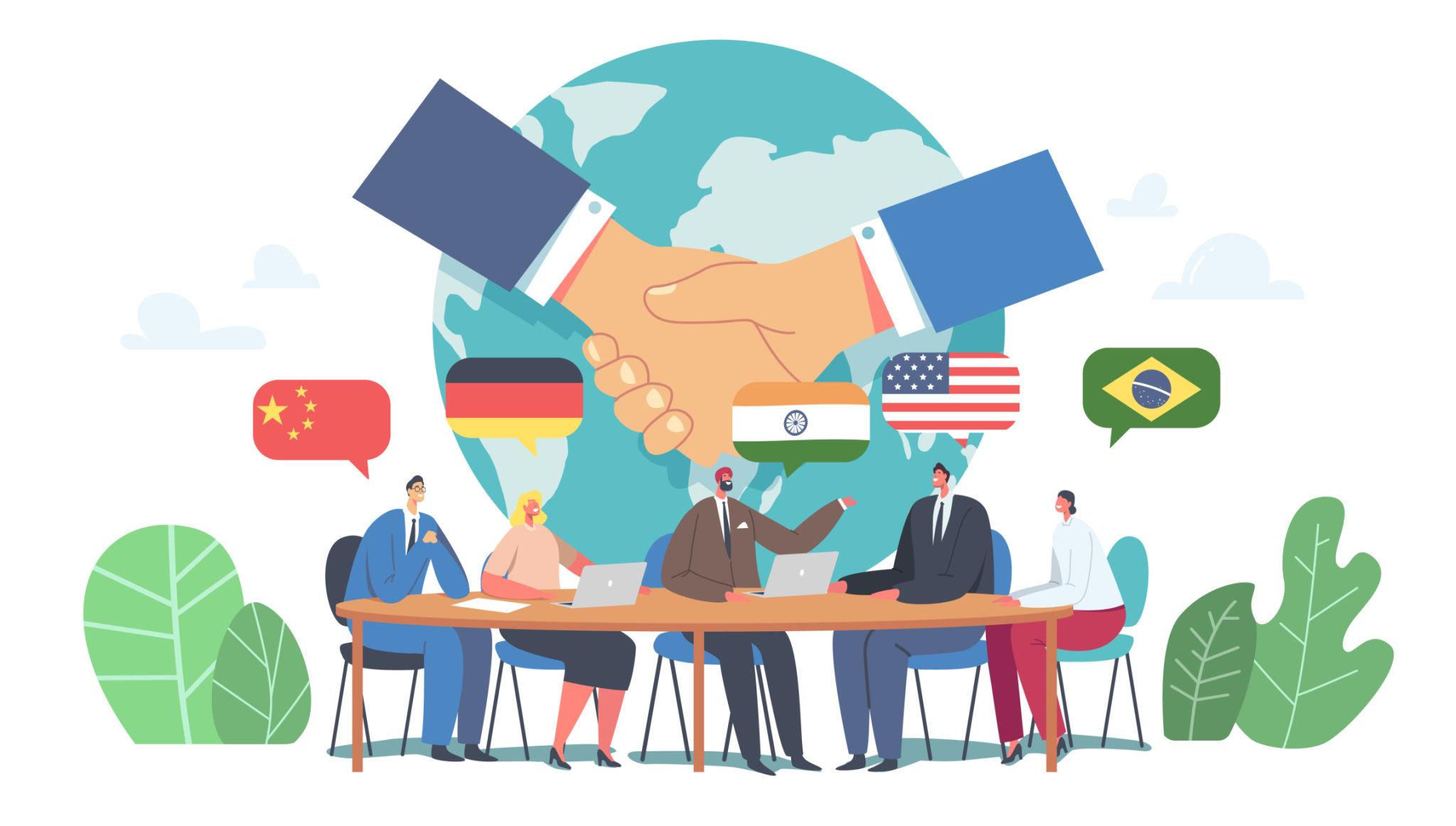 India US talks represented by India and US flags