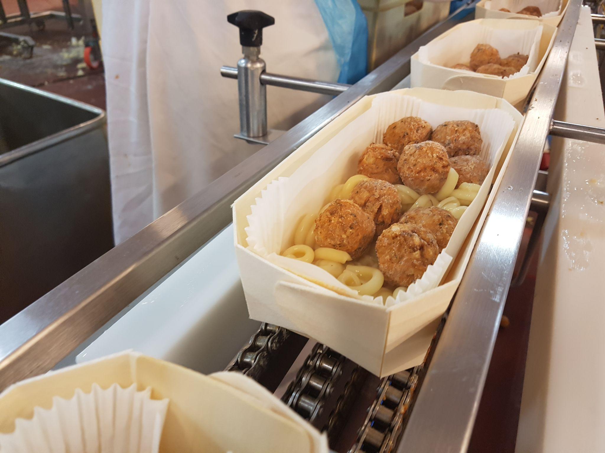 Food production line affected by UK food industry crisis and rising costs