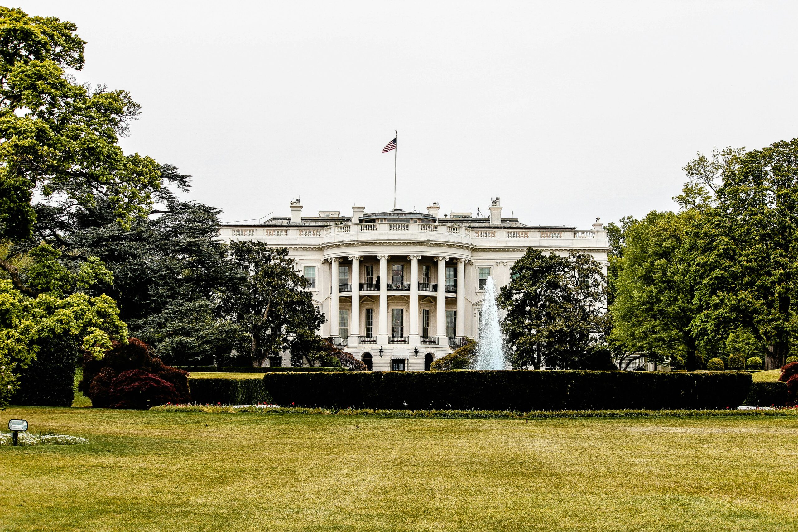 Police cars block intersection following a White House shooting