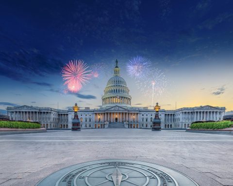 American flags displayed at national anniversary celebrations ahead of the US 250th anniversary