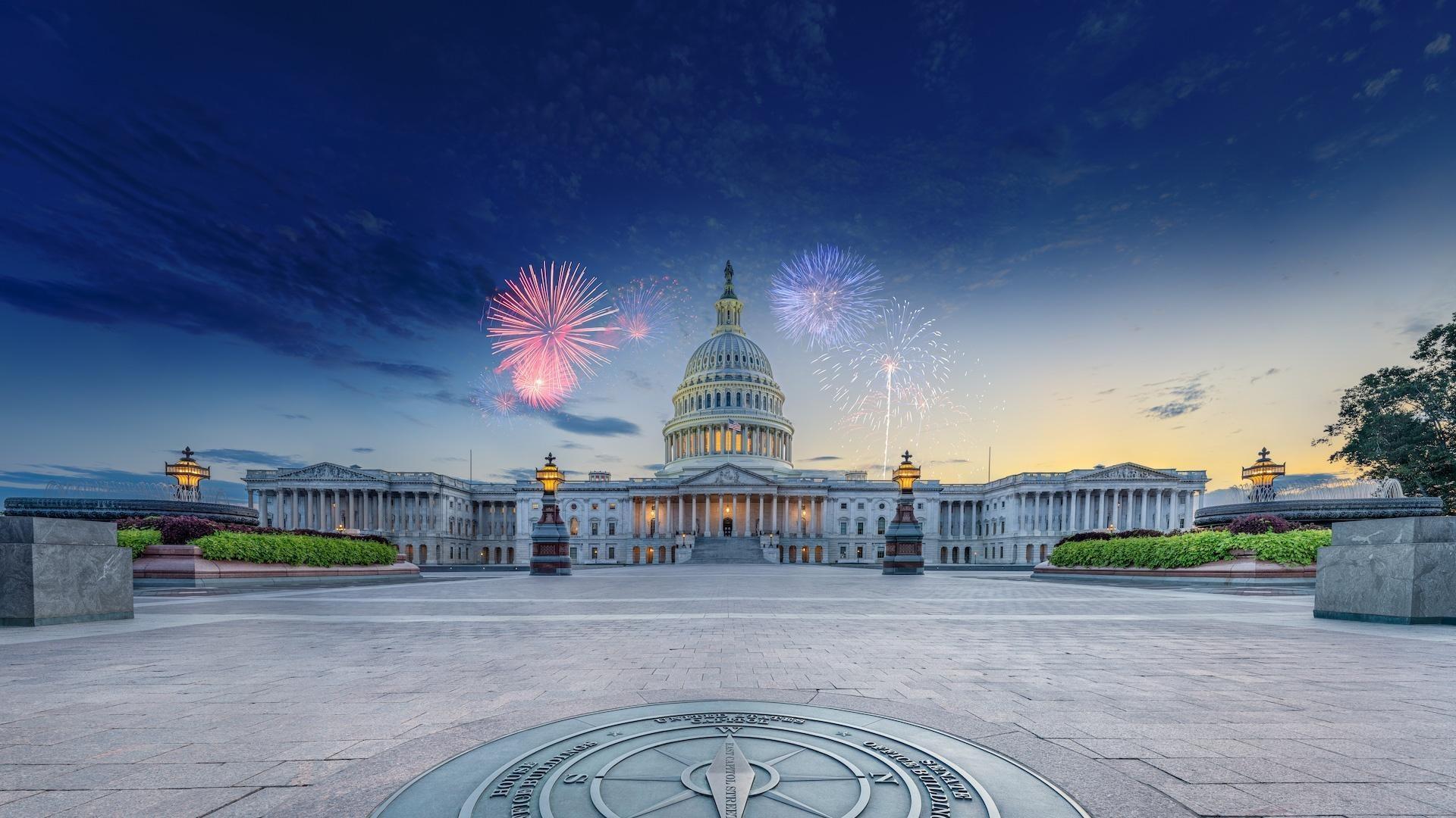 American flags displayed at national anniversary celebrations ahead of the US 250th anniversary