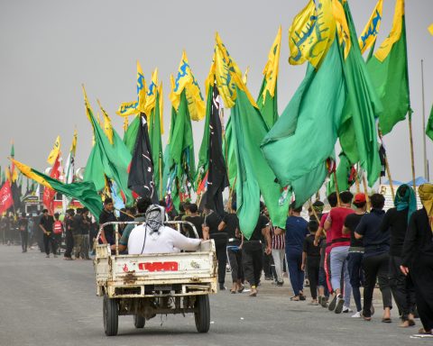 Hezbollah flag in Lebanon during US-Iran deal talks