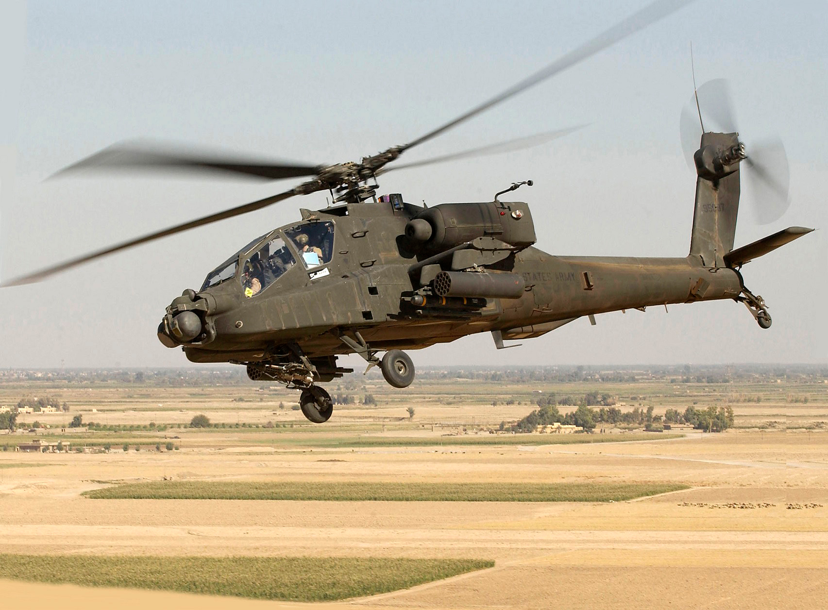 Map showing the location of the Apache helicopter incident