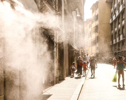 Digital thermometer during a deadly heatwave in Europe