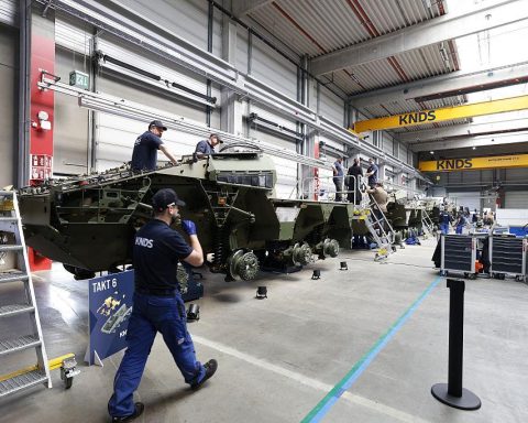 NATO defense manufacturing at the KNDS armored vehicle production facility in Germany during 2026