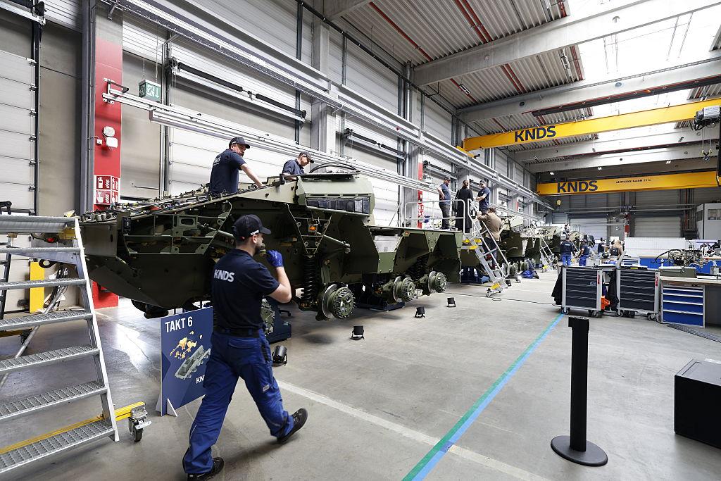 NATO defense manufacturing at the KNDS armored vehicle production facility in Germany during 2026