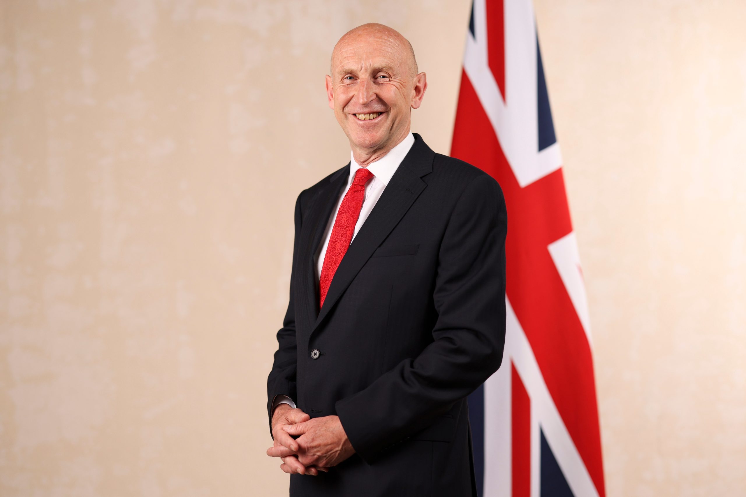 John Healey discussing the global defence bank
