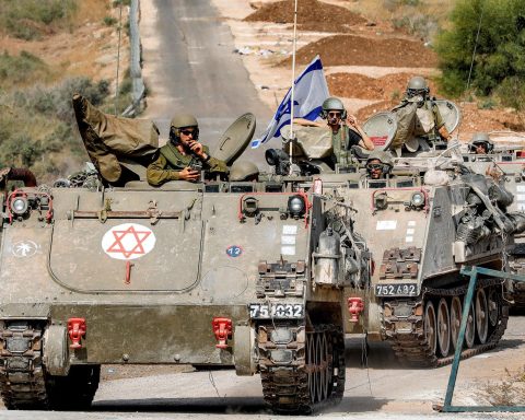 Israeli military response as Israeli soldiers patrol the Lebanon border in 2026