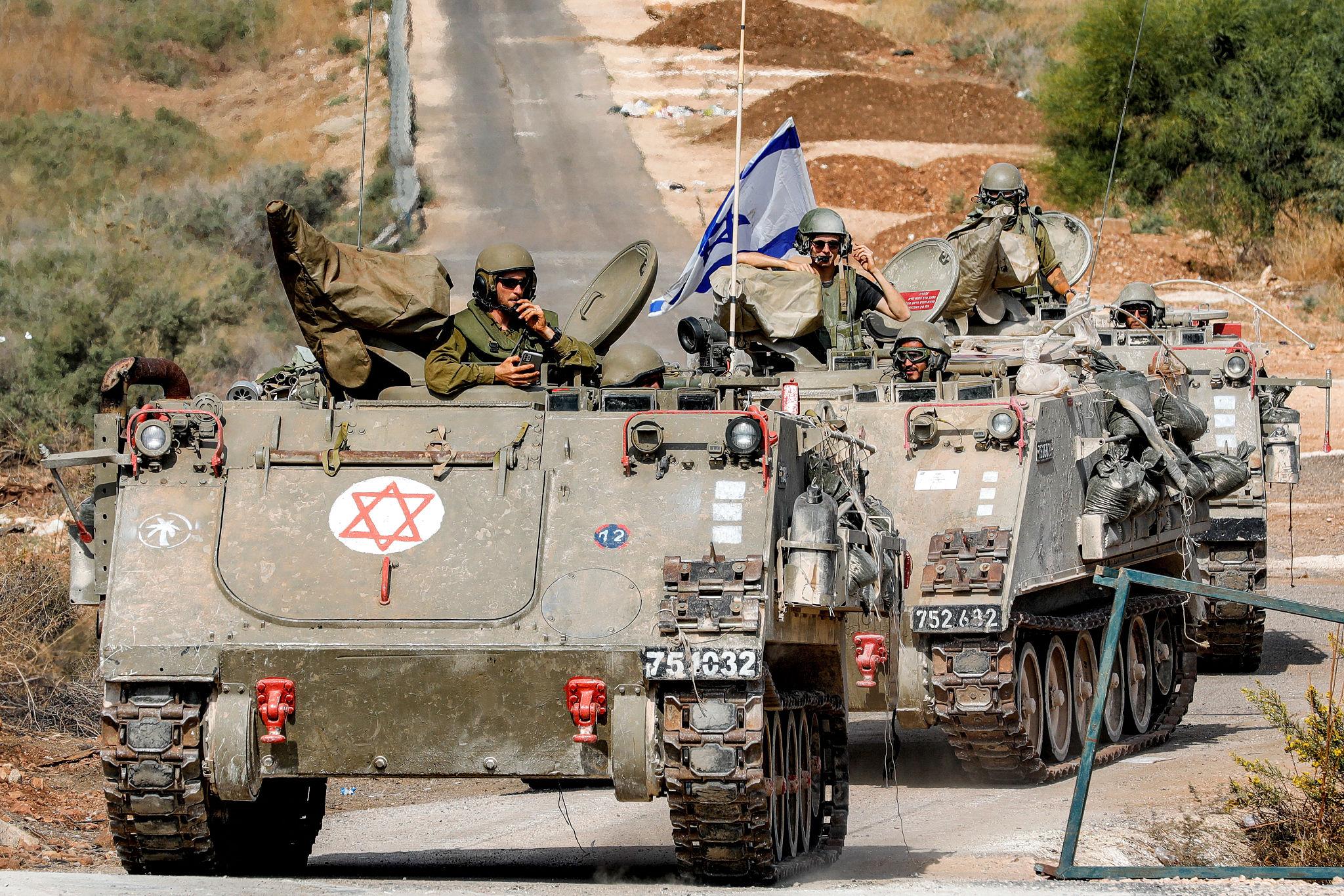 Israeli military response as Israeli soldiers patrol the Lebanon border in 2026