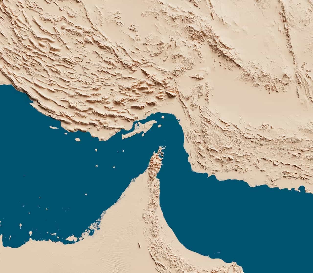 Cargo ship transiting the Strait of Hormuz