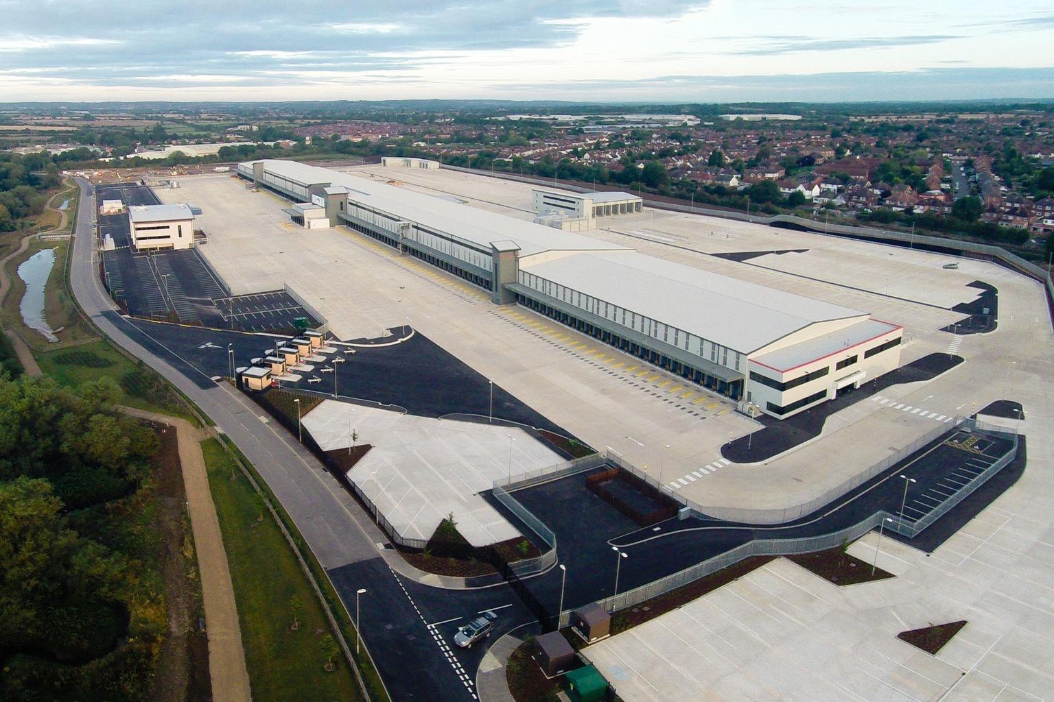 Aerial view of industrial logistics parks supporting industrial property investment in Britain