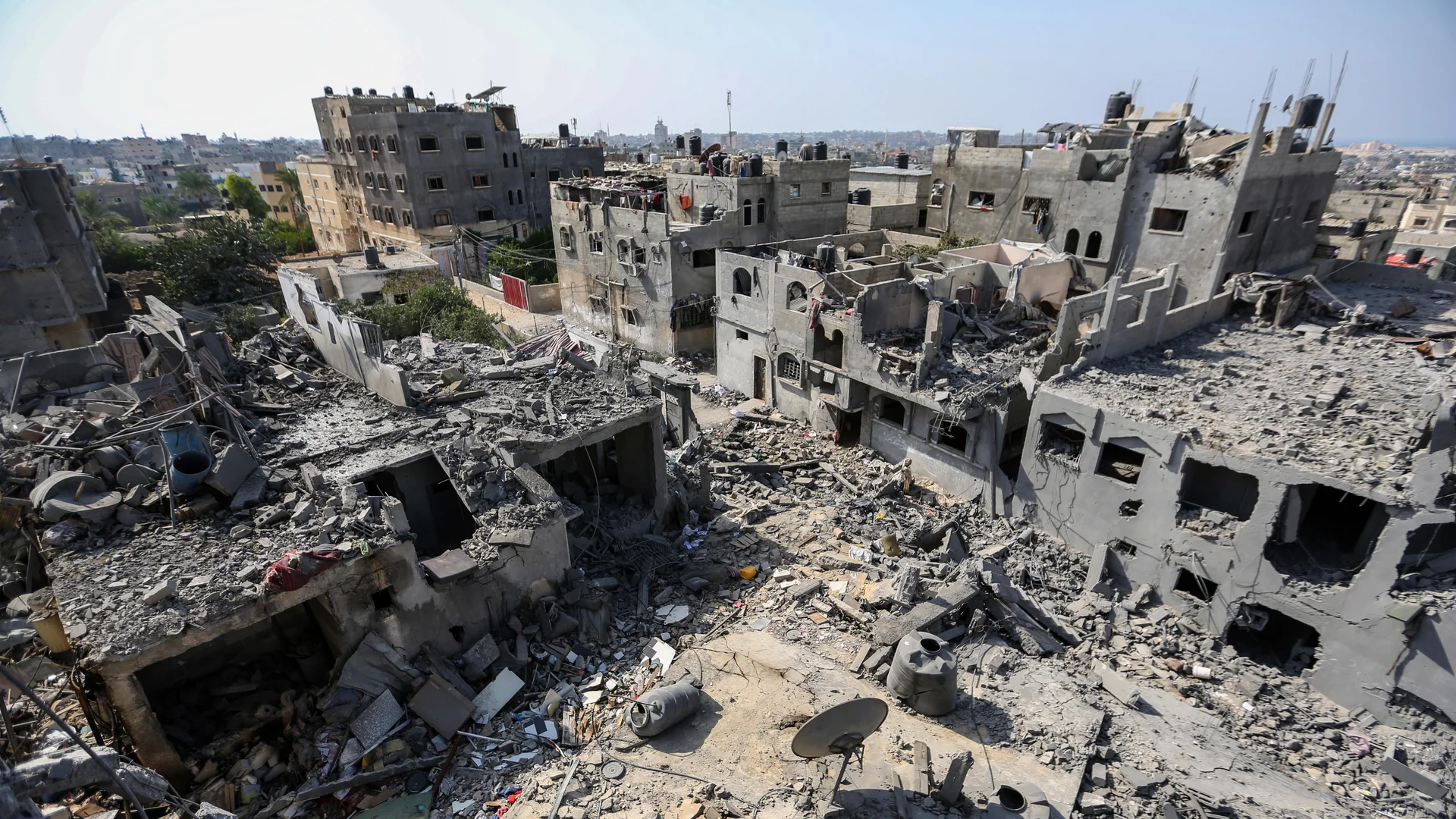 Gaza destruction comparison rubble infrastructure collapse