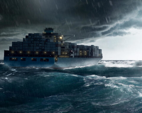 European container port congestion caused by global trade disruption