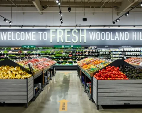 Amazon grocery stores supporting pickup and last mile delivery services