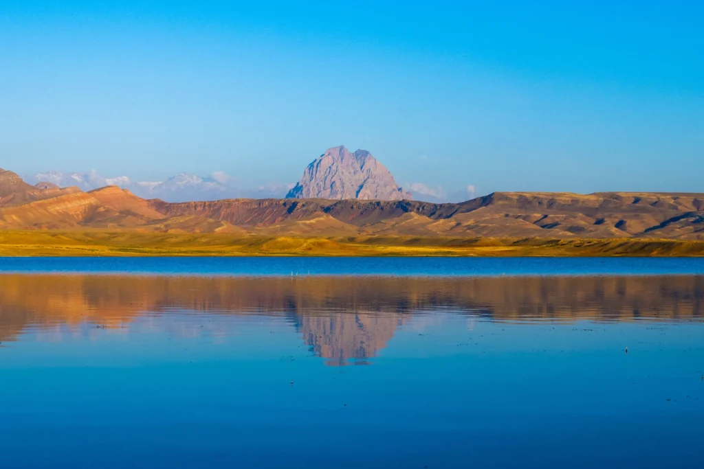 Nakhchivan Azerbaijan skyline during Turkiye Azerbaijan tensions in the South Caucasusc