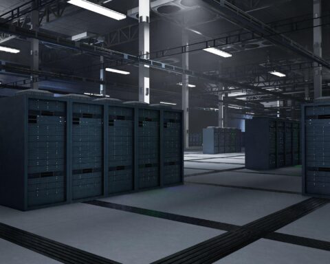 AI industry competition concept with data centers and cloud computing infrastructure