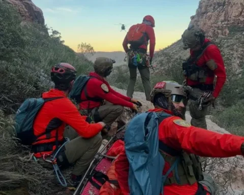 climber rescued from 600 foot Nevada cliff during dramatic Red Rock Canyon rescue