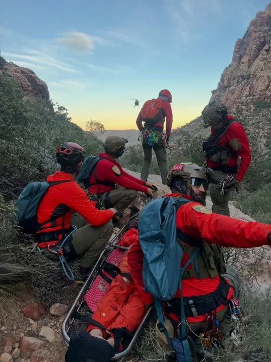climber rescued from 600 foot Nevada cliff during dramatic Red Rock Canyon rescue