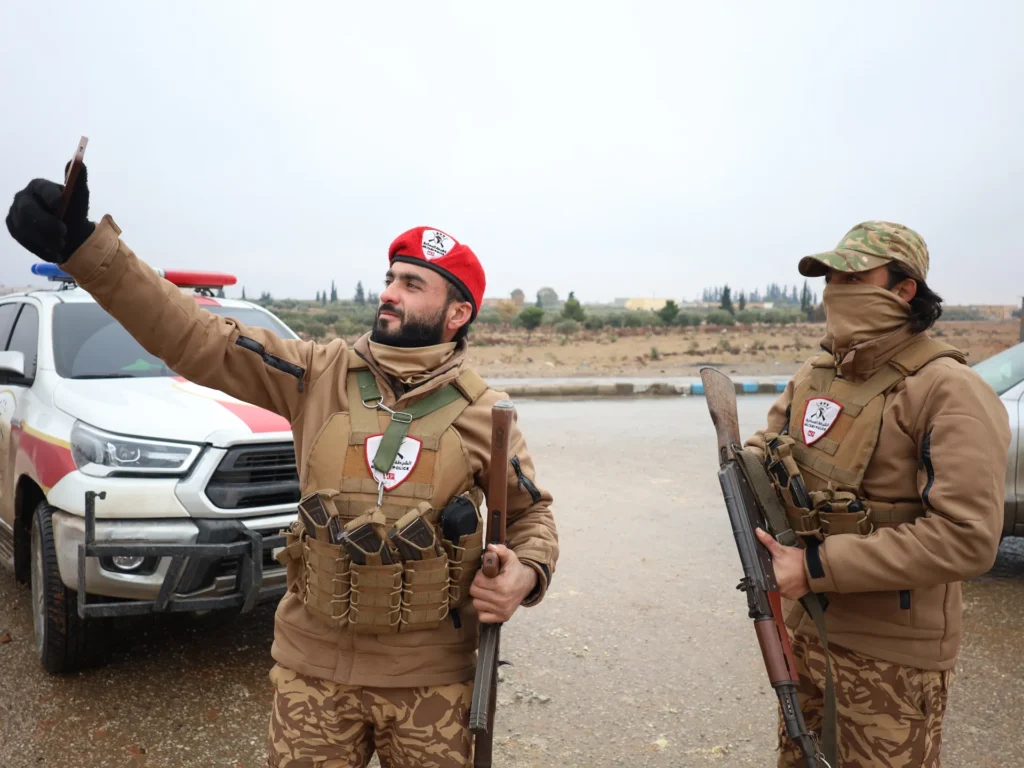 Army patrol visible during Syrian military operations in northern Syria