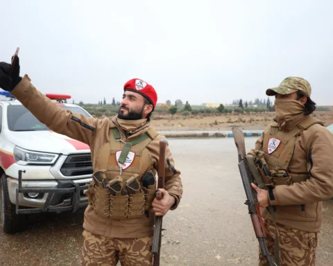 Army patrol visible during Syrian military operations in northern Syria