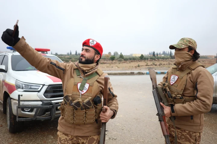 Army patrol visible during Syrian military operations in northern Syria