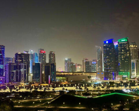 air defense system intercepting drone during Middle East geopolitical tensions