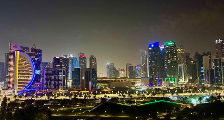 air defense system intercepting drone during Middle East geopolitical tensions