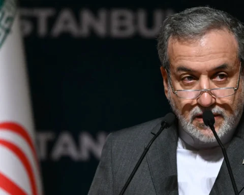 Leaders discussing Middle East war resolution during international summit