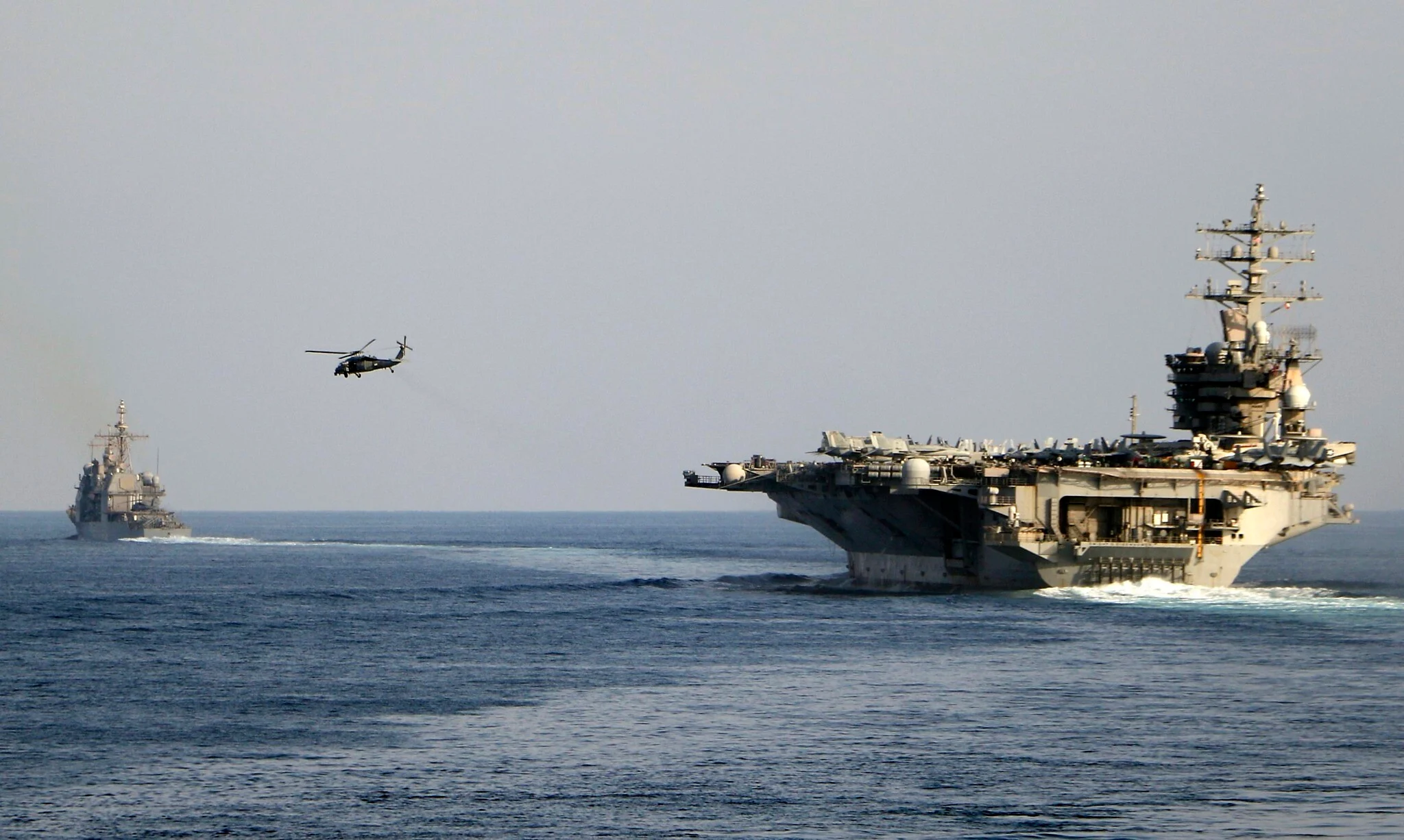 Iran military tensions increase as US warships operate near Iranian naval drills