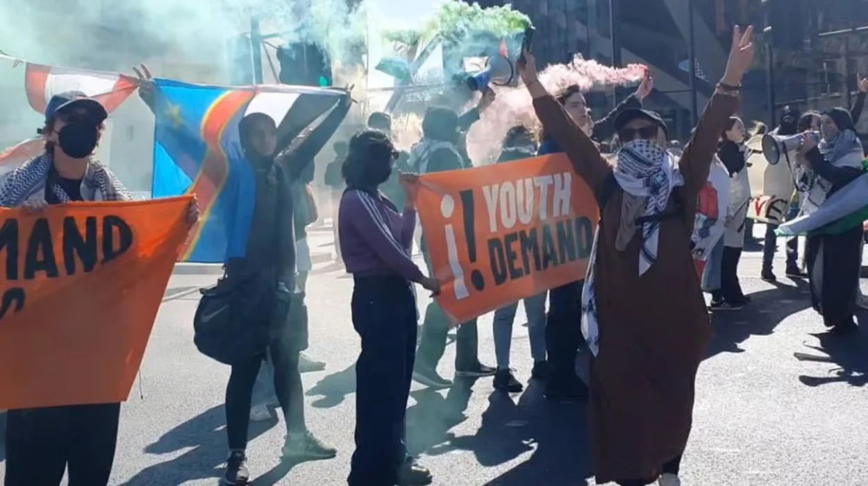 Activists block roads in Camden in Youth Demand protest