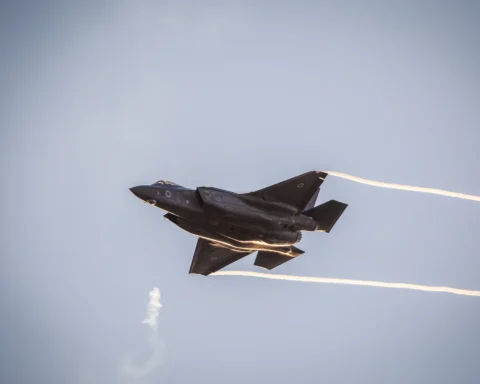 Middle East airspace conflict escalation Beirut skyline military aircraft 2026