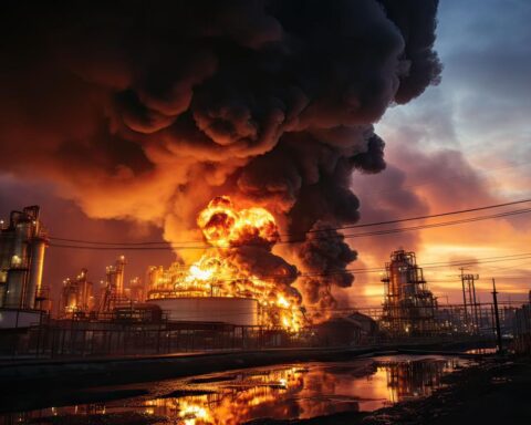 Iran war oil loss showing damaged oil refinery infrastructure during 2026 conflict