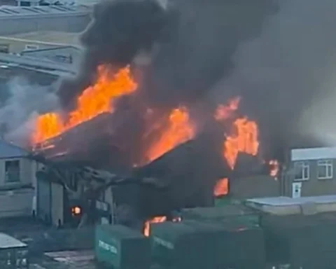 Fireworks suspected inside London warehouse fire