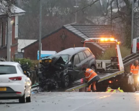 Four dead, five injured in two-vehicle collision on Wigan Road Bolton